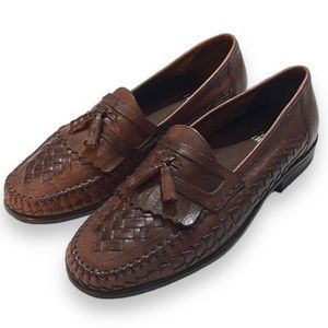 Nun Bush Brown Leather Loafers with Tassels Made in India Size 7M